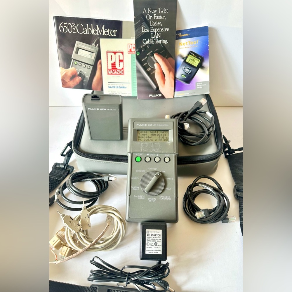 Fluke 650 LAN Cable Meter 650R Remote w/ Case Manual